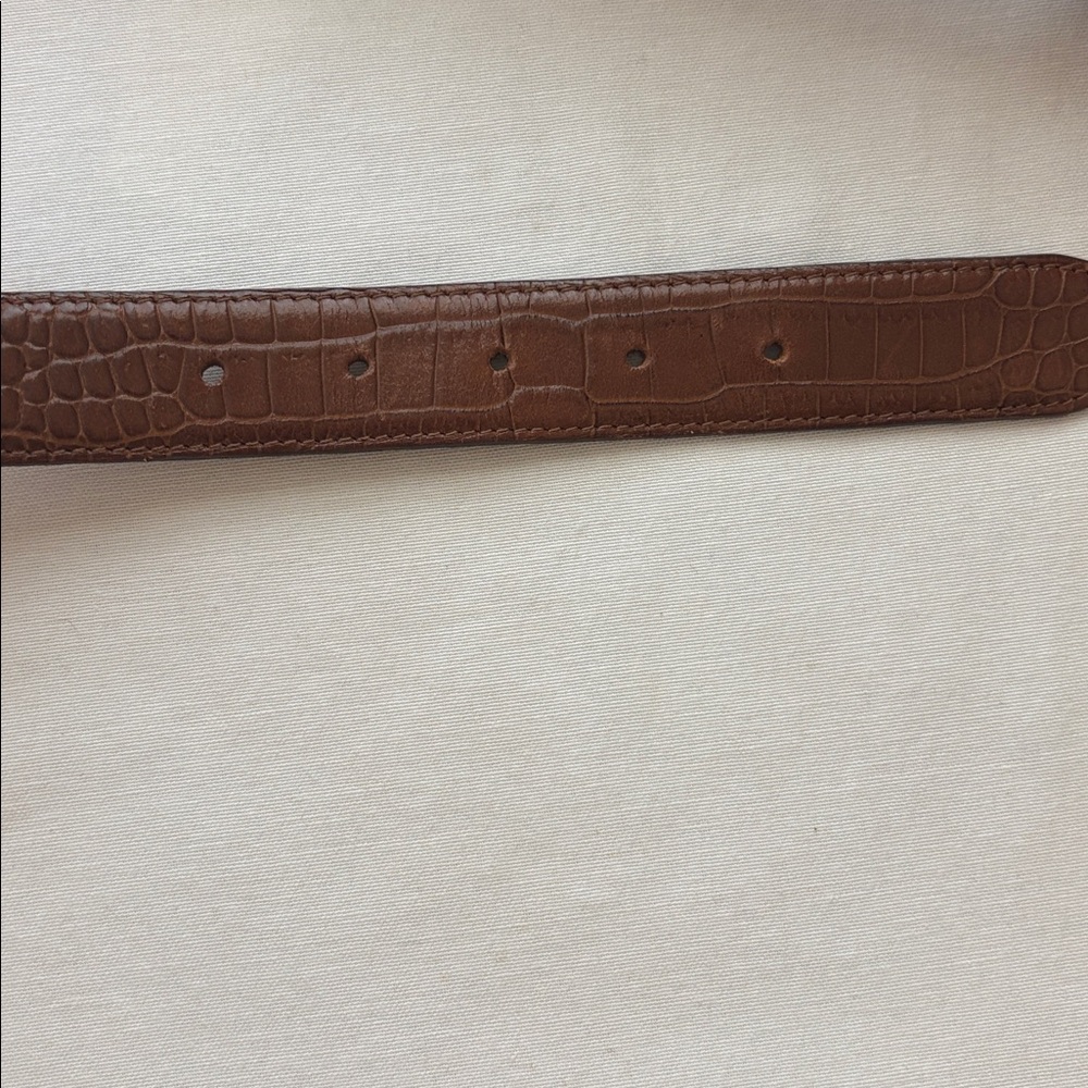 Talbots Brown Leather Belt with Gold Leaf Accent - large - Picture 7 of 7